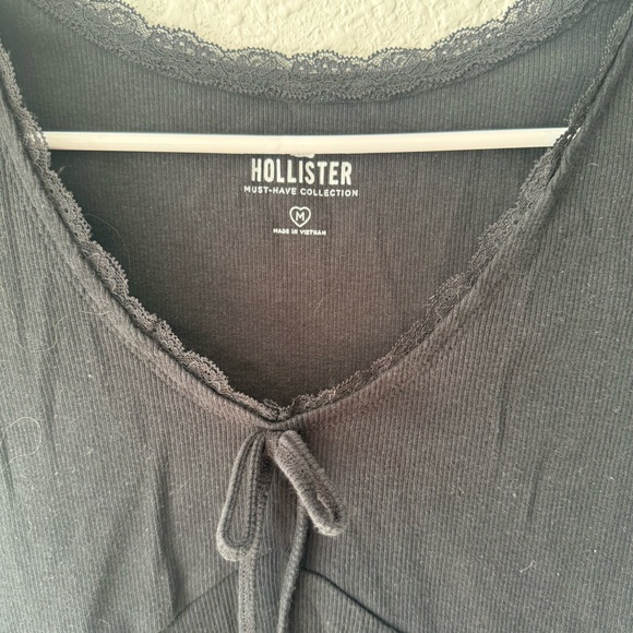 Hollister Easy Lace Trim Peplum Top Babydoll - Picture 3 of 4